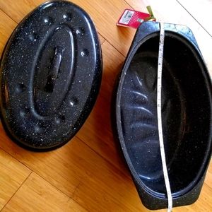 ENAMELWARE ROASTER WITH LID pot pan
